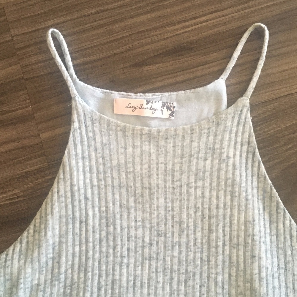 Lazy Sundays Light Blue Halter Mini Dress - Picture 2 of 6